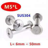 10Pcs สแตนเลสสตีลชิคาโกสกรู Bolt Book Binding โพสต์สกรู M4ด้ายด้านใน OD5mm M5 * 68101215202530มม.