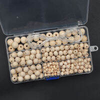 6-14mm Home Decor Round Party Polished Durable Bracelet Craft Gift Jewelry Making Necklace With Box DIY Wooden Beads Set