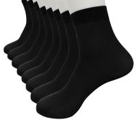 【jw】♧◕  4 Pairs Silk Socks Ultra-thin Elastic Silky Short Stockings Men Soft Breathable Male Lot