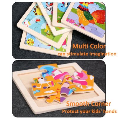 Kids Wooden Puzzles Toy Cartoon Animal Early Education Toys