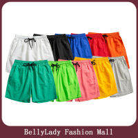 BellyLady กางเกงขาสั้นแฟชั่นสำหรับผู้ชาย,กางเกงขาสั้นสำหรับสีทึบเรียบง่ายลำลองกางเกงขาสั้นชายหาดทรงตรงไซส์ใหญ่พิเศษสำหรับคู่รัก