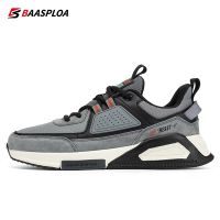 Baasploa 2021 New Arrival Men Casual Waterproof Running Shoes Fashion Leather Skateboard Shoes Wear-Resistant Male Sport Shoes