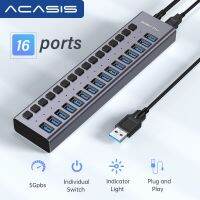 ฮับ USB Acasis ฮับ5Gbps ฮับ USB ตัวแยก3.0พร้อมอุปกรณ์เสริมแล็ปท็อปแมคบุ๊กโปรอะแดปเตอร์สำหรับแล็ปท็อป