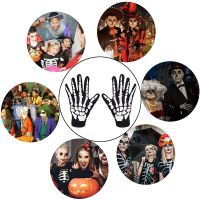 ฮาโลวีน halloween accessories นักร้องเต็มรูปแบบ ถุงมือฮาโลวีน กันลม หนาขึ้น ถุงมือกระดูกกรงเล็บกะโหลกศีรษะ ใบไม้ร่วงและใบไม้ร่วง การปั่นจักรยาน ถุงมือกอธโครงกระดูก คอสเพลย์มือโปร