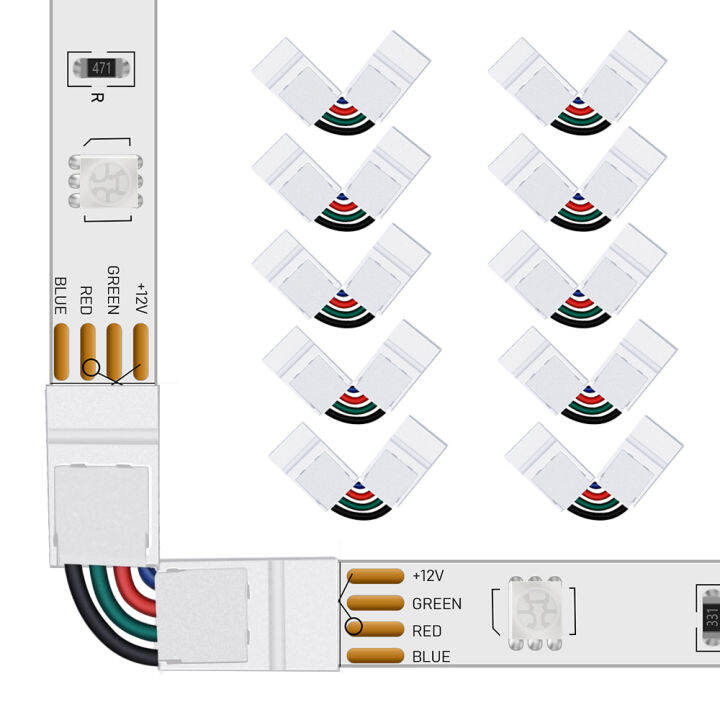 ข้อต่อรูปทรงตัว-l-4-pin-10ชิ้น-ปรับมุมได้-90-180องศา-ขั้วต่อรางไฟแอลอีดีสำหรับความกว้าง10มม-5050ไฟ-led-rgb-led-strip-10pcs-l-รูปร่าง4พินปรับมุม-90-180องศา-ขั้วต่อรางไฟแอลอีดีสำหรับความกว้าง10มม-5050ไฟ