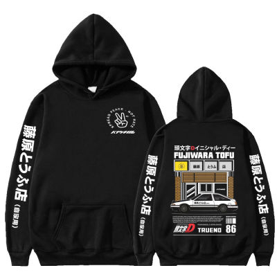 Anime Initial D AE86 Hoodie Hachiroku Shift Drift Hooded Spring Autumn Sweatshirt Takumi Fujiwara Tofu Shop Print Mens Pullover Size XS-4XL