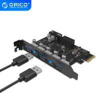 ORICO 5พอร์ต USB การ์ดขยาย3.0 PCI-E ฮับต่อพ่วงตัวควบคุมภายนอก Express ด้วยสายเชื่อมต่อ4-Pin