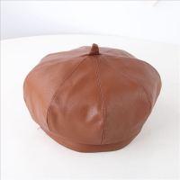 Girls PU Leather Beret Hat Baby Boys Fall Winter Bonnet Artist Cap Children French Octagonal Painter Hats Boina Barets