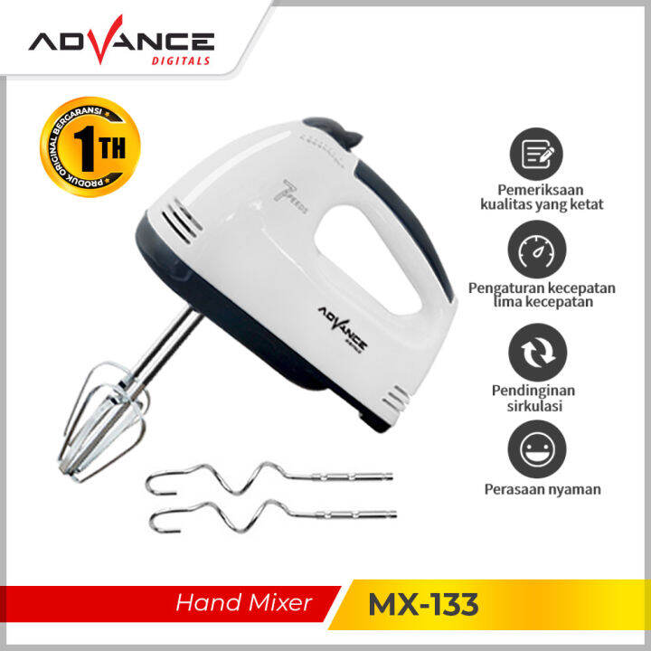 Advance Hand Mixer MX133 Alat Pengocok Telor Pengaduk Adonan dengan 7