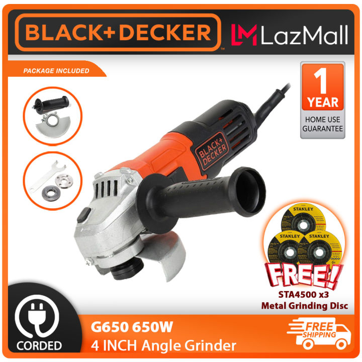 Buy Black & Decker G650-IN 650 W 100 mm Angle Grinder on