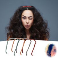 Bando rambut tebal keriting ikat kepala tidak terlihat untuk wanita alat memperbaiki rambut olahraga muka cuci