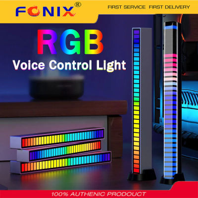 FONIX RGB ไฟไฟ LED ควบคุมเสียงรถกระบะเสียงเปิดใช้งานจังหวะไฟสีล้อมรอบแถบแสงนำของเพลงไฟกลางคืนบรรยากาศ