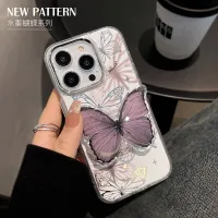 2023 New Luxury 3D Butterfly Holder Phone Case For iPhone 14 13 12 Pro Max 14Plus Hard Acrylic Anti-fall Cover Phone Cases