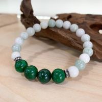 กำไลข้อมือ หยกเขียวพม่า Myamar Jade หยกจักรพรรดิ์ Green Nephrite Jade เสริมดวง โชคดี อำนาจ บารมี ทรัพย์สิน