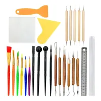 26 Pcs Polymer Clay Sculpting Tools Kit Pottery Modeling Tool Acrylic Board Ceramic Clay Carving Tools Set for Potters