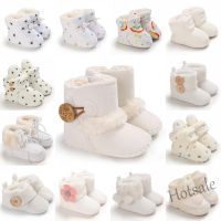 【hot sale】 ✘♚▨ C19 White baby shoes Boys and girls baby cute casual cotton flat shoes First generation baby ankle boots cotton non-slip warm walking shoes