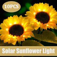 ஐஐ☏ Outdoor Solar Sunflowers Lamp Smart Sense Garden Lights Yard Wedding Thanksgiving Decor Light Waterproof LED Lawn Light