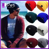 PETI JEWELLERY 12สี ใหม่ หมวกลำลองผู้หญิง ของแข็งน่ารัก หมวกฤดูใบไม้ร่วงฤดูหนาว หมวกอุ่น หมวกถักไหมพรม หมวกบีนนี่หญิง