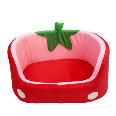 [COD] Factory spot strawberry shape cat kennel dog foldable cushion universal pet bed