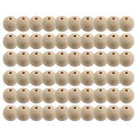 60X Natural Ball Wood Spacer Beads 25mm(1Inch) -Jewellery Making Findings,DIY Crafts Wood Color