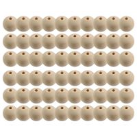 60X Natural Ball Wood Spacer Beads 25mm(1Inch) -Jewellery Making Findings,DIY Crafts Wood Color