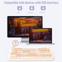 Meow Cute PLUS Wireless 2.4G Keyboard Mouse Set Girls Pink Cute Cartoon Office Mouse Skyscraper Keyboard For Desktop Laptop Pcct