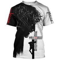 Fashion Summer Casual Streetwear Harajuku God Graphic Men Tees Tops Religion Christ Jesus 3D Print Mens T-Shirt Loose Clothing