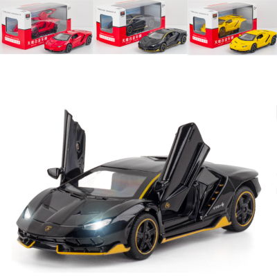 1:32 Lamborghini LP770-4ล้อแม็กรถยนต์รุ่นเสียงและแสงดึงกลับคอลเลกชัน D Iecast ยานพาหนะรถยนต์ของเล่นสำหรับเด็ก