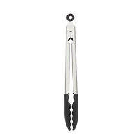 KitchenAid KO094OHOBA Gourmet Stainless Steel Tongs, One Size, Solid Tip Black