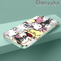 เคส Chenyyka สำหรับ Vivo Y02 Y11 Y02A 2023เคสลายการ์ตูน Hello Kitty ใหม่บางหรูหราชุบโทรศัพท์คลุมทั้งหมดป้องกันเลนส์กล้องเคสมือถือซิลิโคนนิ่มเคสกันกระแทก