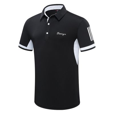 Summer Mens Shirts Golf Tshirt Polo T-shirt Golf Clothing Outdoor Short Sleeve T-Shirt Breathable Turn Down Collar Sports Tops Quick-dry Sportswear