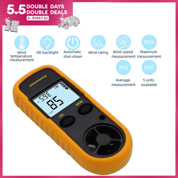 GM816 Digital Anemometer Wind Speed LCD Handheld Air Flow Wind Meter ...