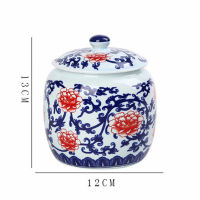 เซรามิค Keepsake Urns สีฟ้าและสีขาว Porcelain Funeral Urn สำหรับ Human Cremation Memorial Holder Ashes Casket Seal Storage Jar