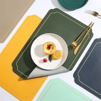 【CC】 Leather Placemat Non-slip Insulation Two-color Household Table Hotel