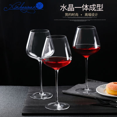 Xinhaoyuan เครื่องแก้วกระจกโปร่งแสงแก้วไวน์คริสตัลสีแดงแบบเป่าด้วยมือแก้วบอร์โดซ์ไวน์เบอร์กันดี