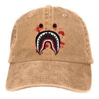 Bape Blood Shark baseball caps for men and women adjustable camping truck hat black color