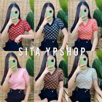 ? Sitaypshop ? เสื้อยืดไหมพรม เสื้อยืดแฟชั่น คอวีส่วนแขนจะออกเป็นจั้ม แขนสั้นss