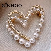 Rinhoo Layer Brooches Rhinestone Imitation Pins Sweater Cardigan Buckle Jewelry