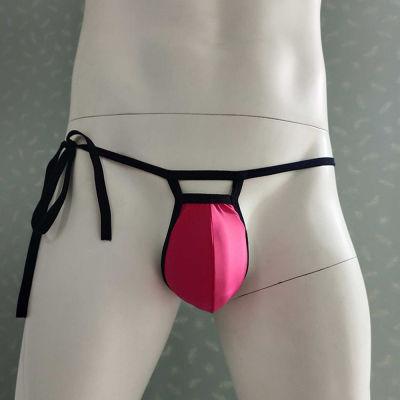 ปรับ Mens Sumo Bandage Tether Bulge กระเป๋าชุดชั้นในเซ็กซี่กางเกงผ้าไหมน้ำแข็ง U นูน Jockstrap กางเกง T-Back Underpant