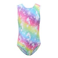 【cw】 Gymnast Kids Teens Training Costume Leotards Ballet Bodysuit Outfits Athlete Sleeveless Gymnastics !