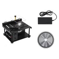 200W Table Saw Mini Desktop Electric Saw Cutter Speed Angle Adjustable Cutter Woodworking Tool for Wood Acrylic