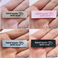 40pcs Garment Labels 50x15mm Handmade Tags Polyester Cloth Fabric Label DIY Clothes Hats Jeans Bags Supplies Accessories Stickers Labels