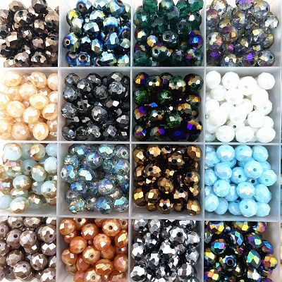4/6/8mm Faceted Crystal Glass Beads Loose Spacer Beads for Jewelry Making DIY Handmade Clothing Accessories