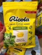 Kẹo ngậm thảo mộc không đường Ricola Sugar Free Lemon Mint Cough Drops túi