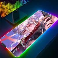 【jw】☁☜  Demon Slayer Mousepad Large Gamer Table Desk with Backlight