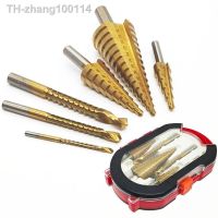 6Pcs Step Drill Bit Saw Drill Bit Set Titanium Milling Cutter 4-12 4-20 4-32mm 3 6 8mm For Woodworking Metal Core Hole Opener