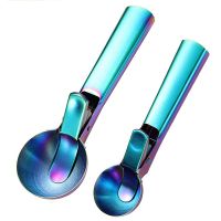 Ice Cream Scoop, 2Pcs Stainless Steel Cookie Scoop with Trigger Melon Baller Cones