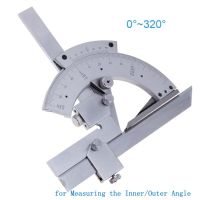 【✲High Quality✲】 SGGG SHOP ไม้ฉาก0-320องศาสากล Protractor คาร์บอนมุม Goniometer เหล็กคาร์บอนเครื่องมือวัดสำหรับวัดมุมภายใน/ภายนอก