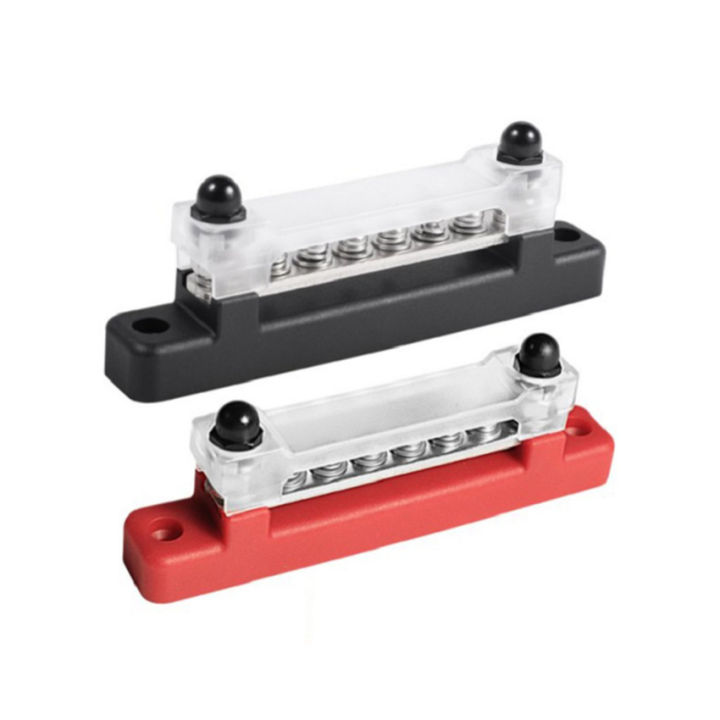 2pc 6 Terminal Single-row Bus Bar 150A BusBar Block with Cover Power ...