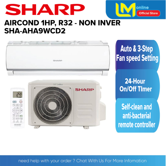 sharp aircond 1hp non inverter